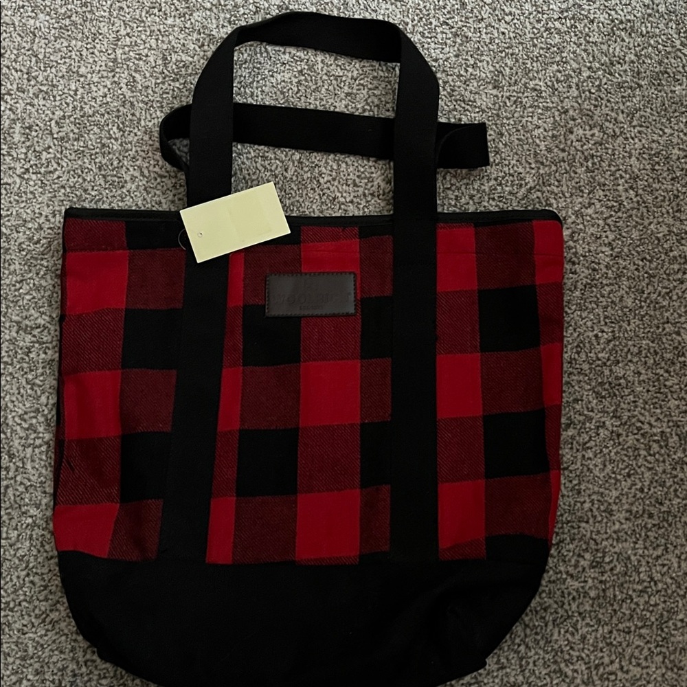 Woolrich Red and Black Checkered Tote